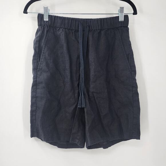 EILEEN FISHER Black 100% Linen Drawstring Shorts Womens Size XXS NWOT Summer - Picture 1 of 5